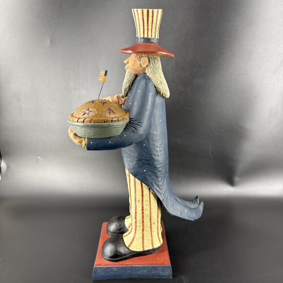 Williraye AS AMERICAN AS APPLE PIE 16" Figurine Uncle Sam w/Pig & Pie WW1325 - Picture 9 of 14